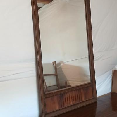 Mid-Century Modern Dresser with Mirror – 9 Drawers