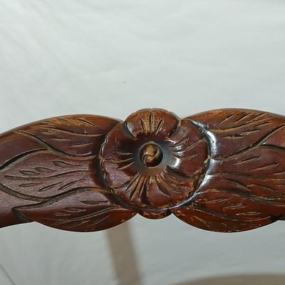 Antique Wooden Rocking Chair with Carved Backrest