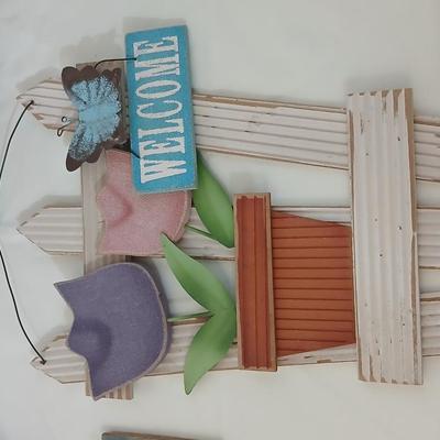 Spring & Garden Porch Decor Lot – Signs, Watering Cans, Faux Flowers