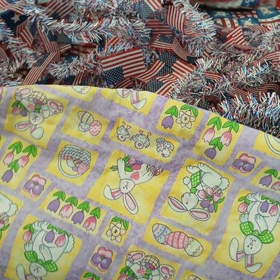 Large Patriotic Americana Décor Lot – Bunting, Garland, Flags & More