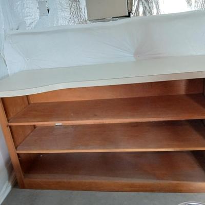 Vintage Wooden Store Counter with Laminate Top