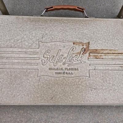 Vintage Cosco Step Stool Chair & Vintage Welt Safe-Lock Metal Professional Project-O-Stand Projector Table/Stand