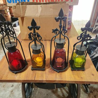 4 Imax Indoor Outdoor Patio Hanging Candle Holders NOS