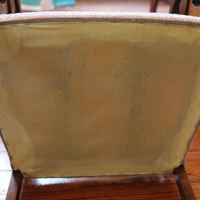 Victorian Carved Walnut Settee With Open Arms & Chair Set