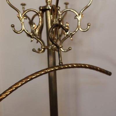 Italian-Inspired Contemporary Brass Coat Rack & Brass Hangers