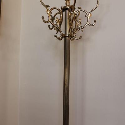 Italian-Inspired Contemporary Brass Coat Rack & Brass Hangers