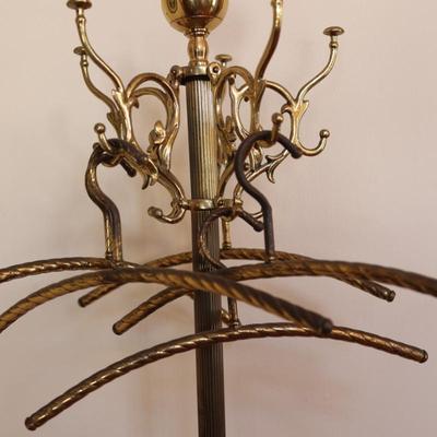 Italian-Inspired Contemporary Brass Coat Rack & Brass Hangers