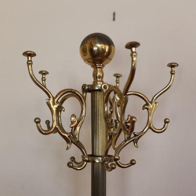 Italian-Inspired Contemporary Brass Coat Rack & Brass Hangers