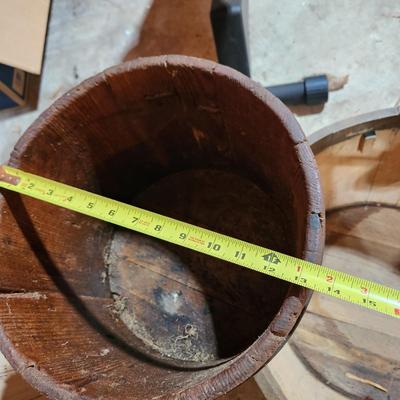 3 Wooden 1/2 Barrels 2 on Casters with Lid Seats 1 Planter