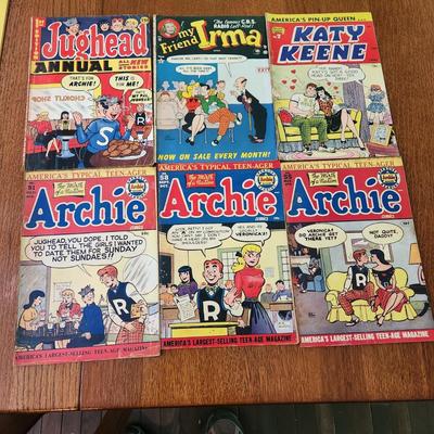 Lot of 6 Comic Books Archie Jughead Katy Keene Irma