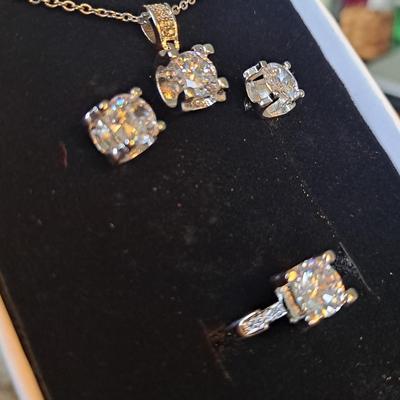 Moissanite Earrings and Necklace set