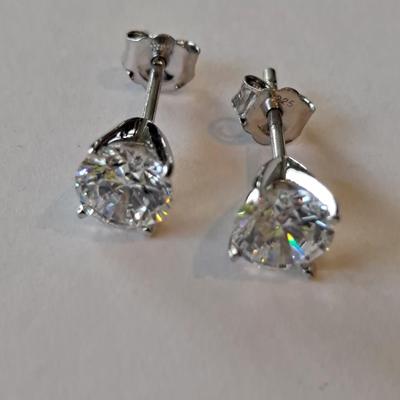 2 ct Moissanite Sterling Silver Earrings