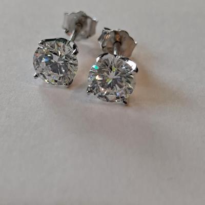 2 ct Moissanite Sterling Silver Earrings