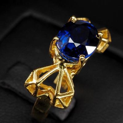 Artisanal Navy Sri Lanka Blue Sapphire 2.56Ct