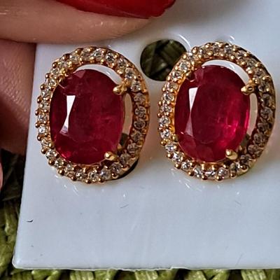 Lab grown Ruby earrings
