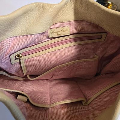 Dooney & Bourke Cream Pebbled Leather Hobo Shoulder Bag with Dust Cover