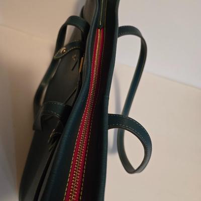 Dooney & Bourke Blue Leather Tote Bag with Dust Cover