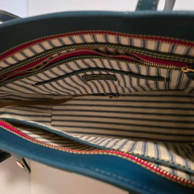 Dooney & Bourke Blue Leather Tote Bag with Dust Cover