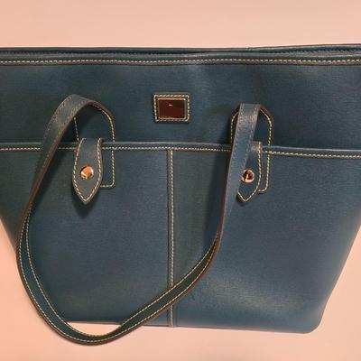 Dooney & Bourke Blue Leather Tote Bag with Dust Cover