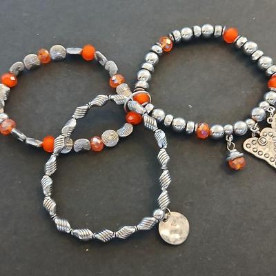 2 Charm Bracelets – Angel, Heart & Faith Motifs – Beaded & Chain Styles