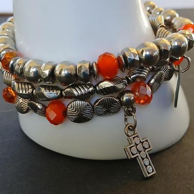 2 Charm Bracelets – Angel, Heart & Faith Motifs – Beaded & Chain Styles