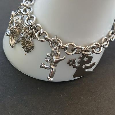 2 Charm Bracelets – Angel, Heart & Faith Motifs – Beaded & Chain Styles