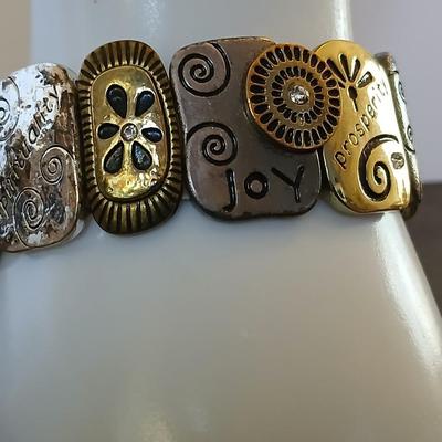 2 Affirmation Stretch Bracelets – Mixed Metal Inspirational Jewelry