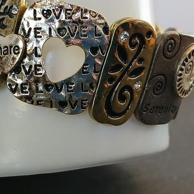 2 Affirmation Stretch Bracelets – Mixed Metal Inspirational Jewelry