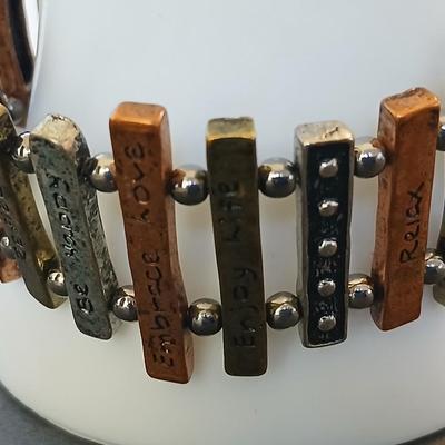 2 Affirmation Stretch Bracelets – Mixed Metal Inspirational Jewelry