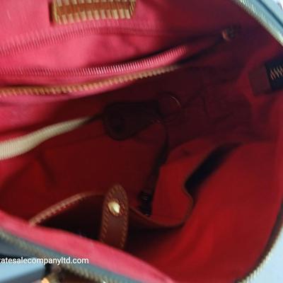 Dooney & Bourke Pebbled Leather Satchel – Green with Tan Trim & Tassels