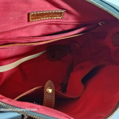 Dooney & Bourke Pebbled Leather Satchel – Green with Tan Trim & Tassels