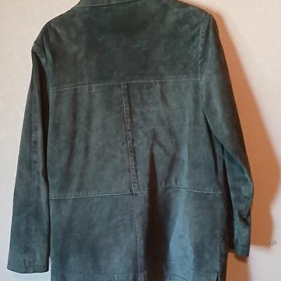 Jessica Holbrook Forest Green Leather Jacket – Size Medium