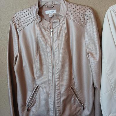 Christopher & Banks Faux Leather Moto Jackets – Size Large – Set of 2