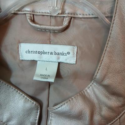 Christopher & Banks Faux Leather Moto Jackets – Size Large – Set of 2