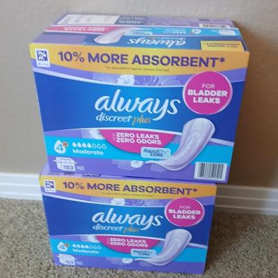 Always Discreet Plus Bladder Leak Pads – Lot of 2 Boxes (306 Total Pads)
