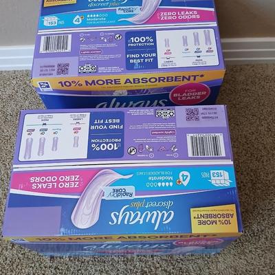 Always Discreet Plus Bladder Leak Pads – Lot of 2 Boxes (306 Total Pads)