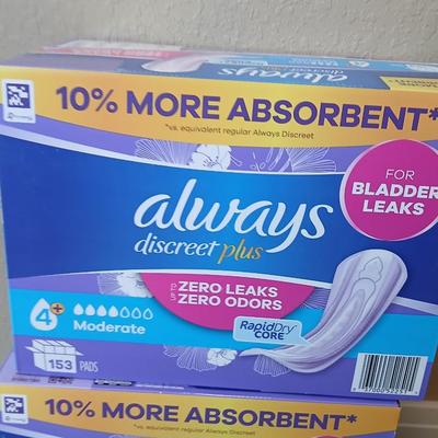 Always Discreet Plus Bladder Leak Pads – Lot of 2 Boxes (306 Total Pads)