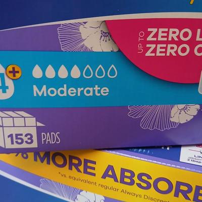 Always Discreet Plus Bladder Leak Pads – Lot of 2 Boxes (306 Total Pads)