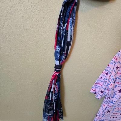 D&Co and Americana Tops – Size Medium – Lot of 3 Tops + Scarf