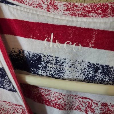 D&Co and Americana Tops – Size Medium – Lot of 3 Tops + Scarf
