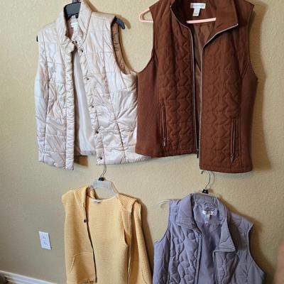 Women's Quilted & Knit Vests – Size Medium – Lot of 4 - all Christopher Banks