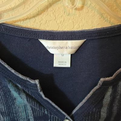 4 Christopher & Banks Women’s Tops – Size Medium – Striped & Abstract Patterns