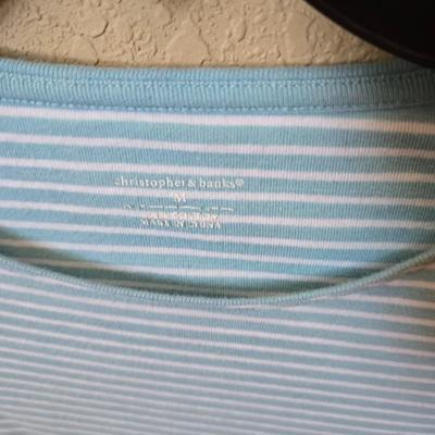 4 Christopher & Banks Women’s Tops – Size Medium – Striped & Abstract Patterns