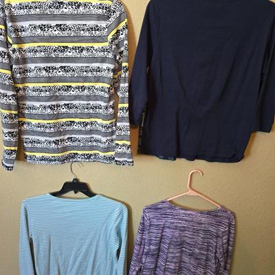 4 Christopher & Banks Women’s Tops – Size Medium – Striped & Abstract Patterns