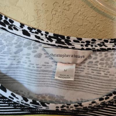 4 Christopher & Banks Women’s Tops – Size Medium – Striped & Abstract Patterns