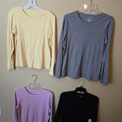 4 Christopher & Banks Women's Basic Long Sleeve Tops – Size M