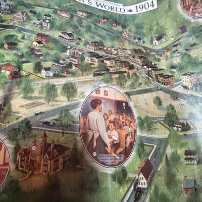 LOT 382: Doll Furniture: Chaise Lounge, Rocking Chair, Small Doll Cradle, American Girl Doll Samantha Poster & American Girl Doll...