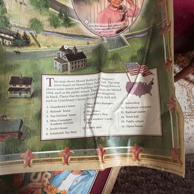 LOT 382: Doll Furniture: Chaise Lounge, Rocking Chair, Small Doll Cradle, American Girl Doll Samantha Poster & American Girl Doll...