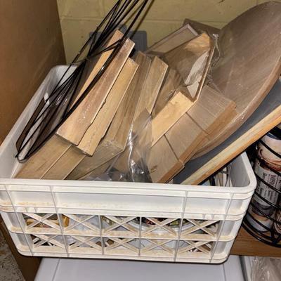 LOT 383: Triple X Basement Shelf Cleanout: Vintage Hat Boxes, Crafting & Sewing Supplies