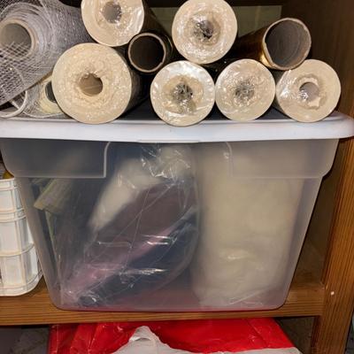 LOT 383: Triple X Basement Shelf Cleanout: Vintage Hat Boxes, Crafting & Sewing Supplies